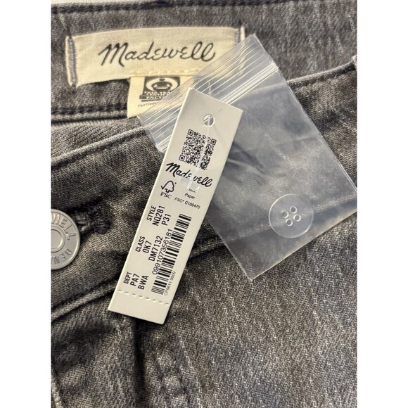 MADEWELL Curvy 90s Straight Jeans Women Petite 31P Gray Crossover Waist Denim - Picture 9 of 15